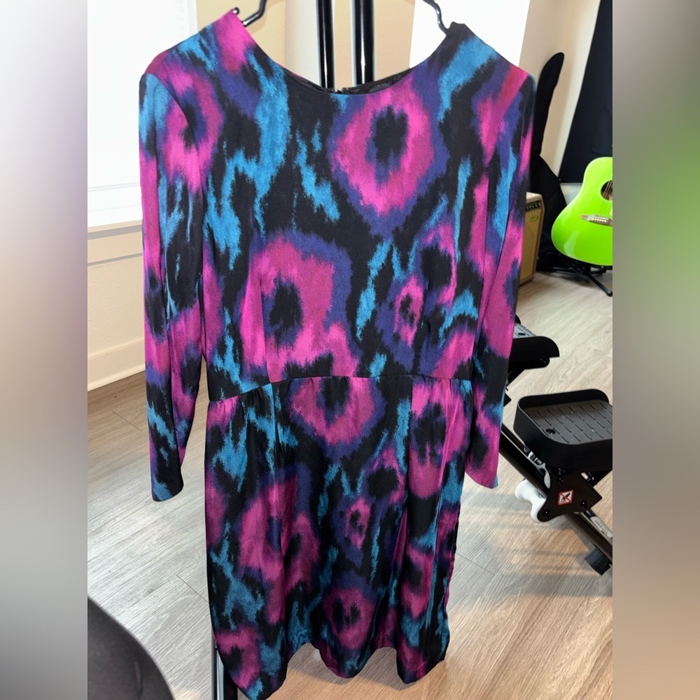 Hutch Black Dress with Pink and Blue Accents Size 6